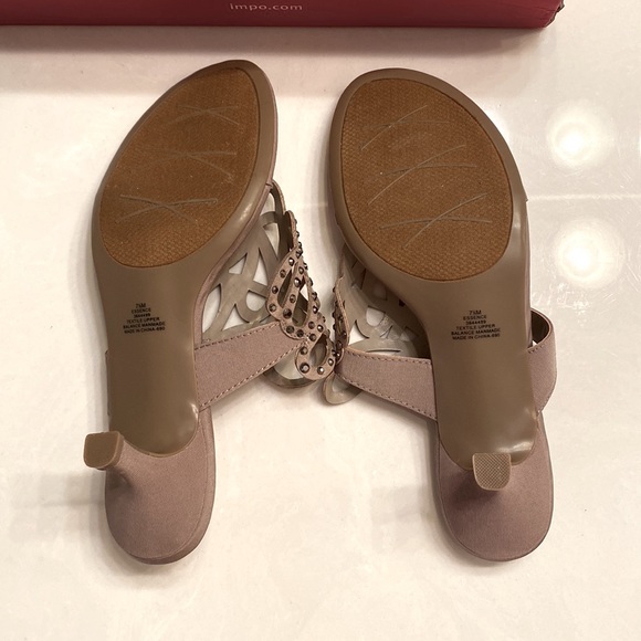 Impo embellished dress sandals taupe size 7.5 new - Picture 3 of 5